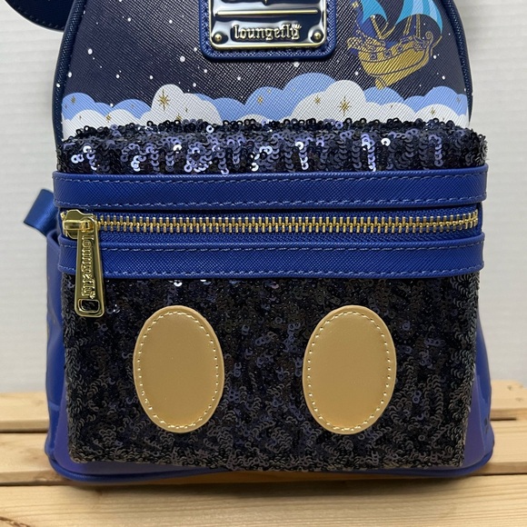 Disney Parks Loungefly Peter Pan Night Sky Mini Backpack - Navy main image 10